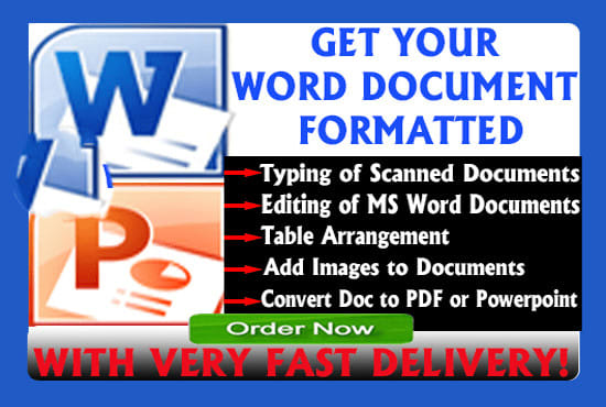 I will type your document in microsoft word, PPT, xlsx or in PDF