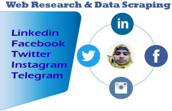 I will web research and data scraping from facebook, linkedin, instagram and twitter