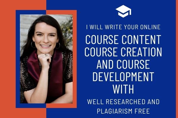 I will write, develop and create an online course content for your course