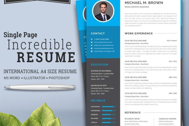I will write, edit and design your resume, cover letter, and linkedin profile
