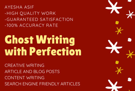 I will be your favorite ghost writer