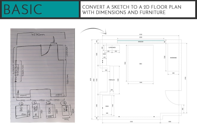 I will create a floor plan for your room or shed