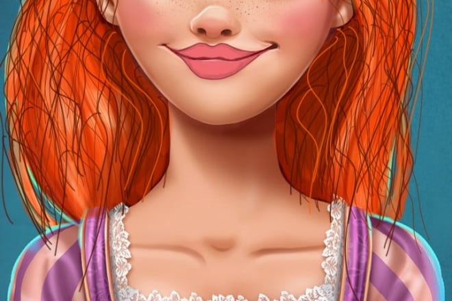 I will create a portrait in a disney cartoon style