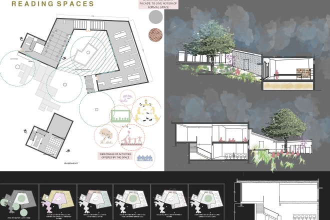 I will create architectural presentation boards and portfolios