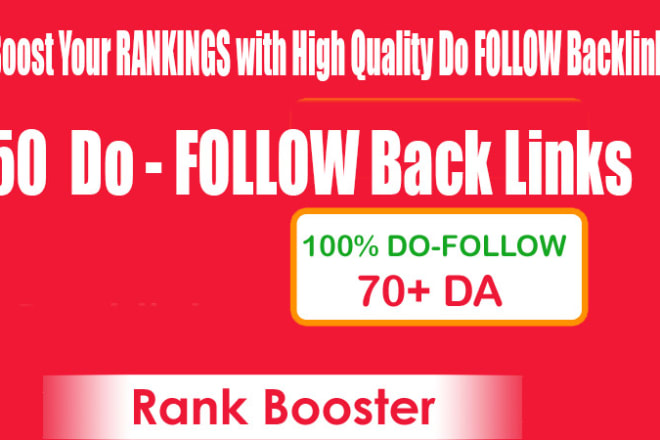 I will create manually 50 dofollow backlinks