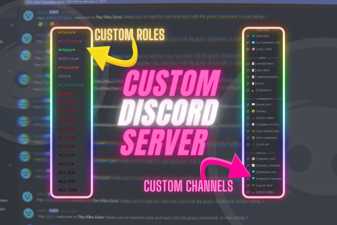 I will create your own custom discord server within 24 hours