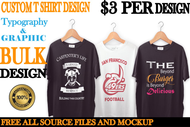 I will design custom t shirts