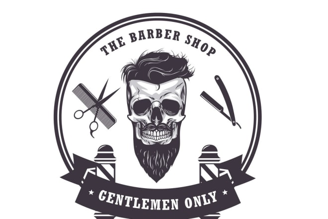 I will design modern barber shop logo with free source files