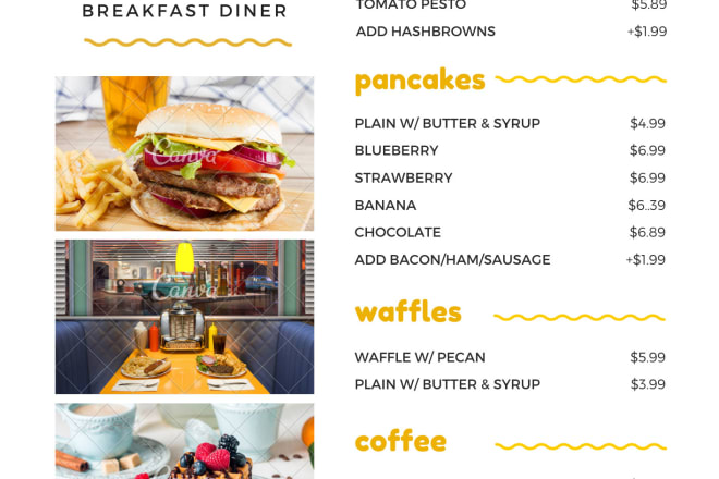 I will design restaurant menu and food menu for you 10 hours