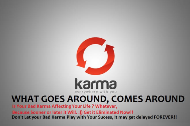 I will do a karma purification spell and clear bad karma