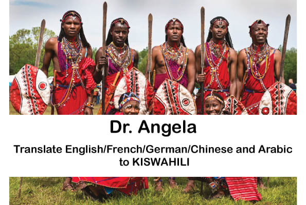 I will do english to swahili translation, transcription, and proofreading