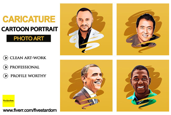 I will draw a caricature cartoon portrait from your photo