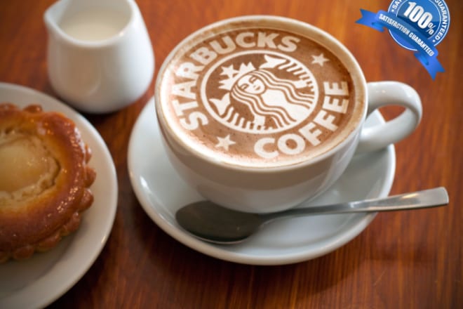 I will draw you a picture or logo in a coffee cup