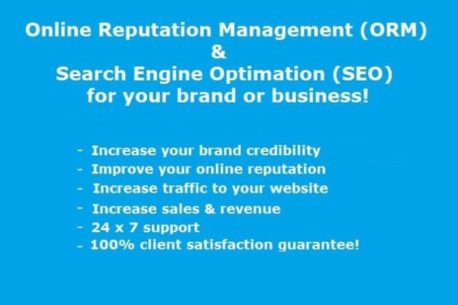 I will perform best online reputation ORM for your brand