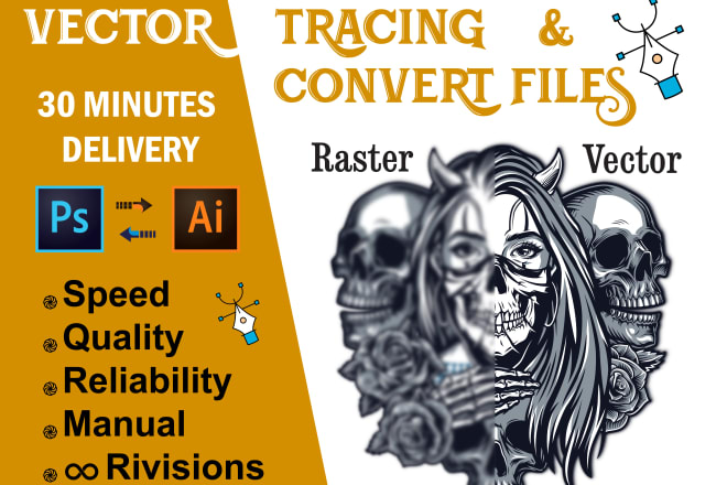 I will vector and convert any type of file within 1 hour