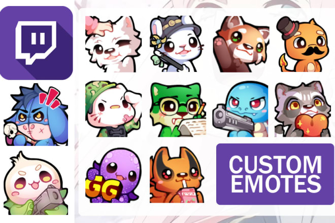 I will create animals twitch emotes, custom for u stream