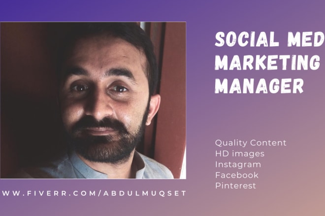 I will be your social media marketing manager and content creator