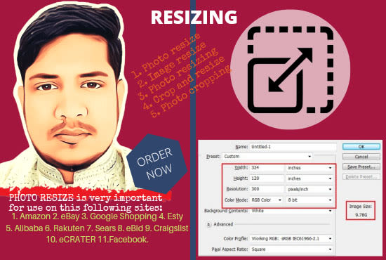 I will bulk photo resize image resizing and crop photo resizing