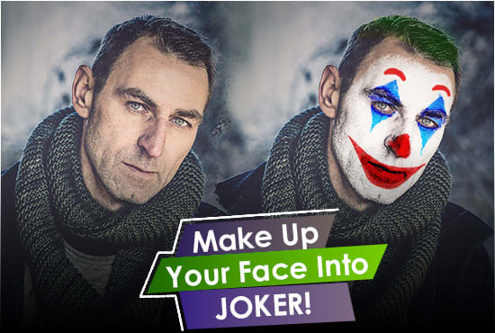 I will change your photo into joker face makeup
