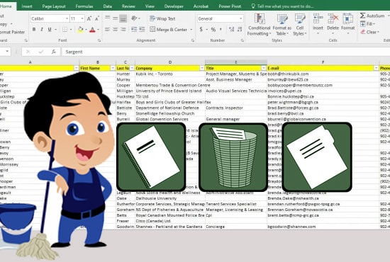 I will clean your excel contact data