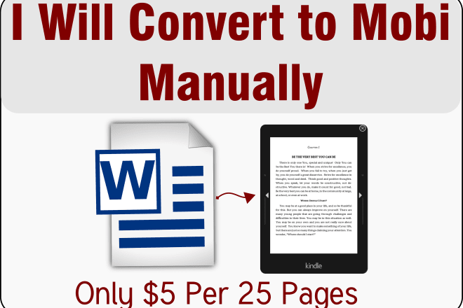I will convert word to mobi for amazon kindle