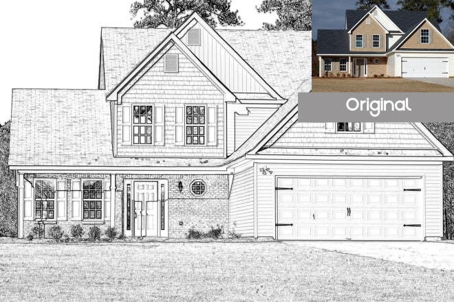 I will convert your house or buildings or photos into drawings