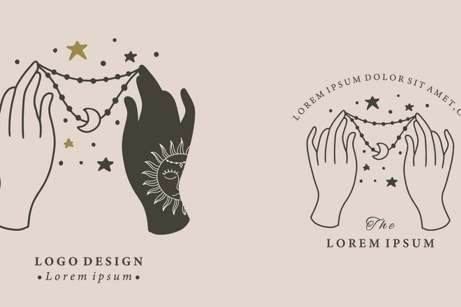I will create a minimal, modern feminine, celestial, botanical logo