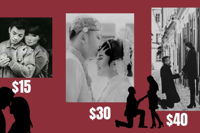 I will create affordable couple realistic pencil portrait sketch