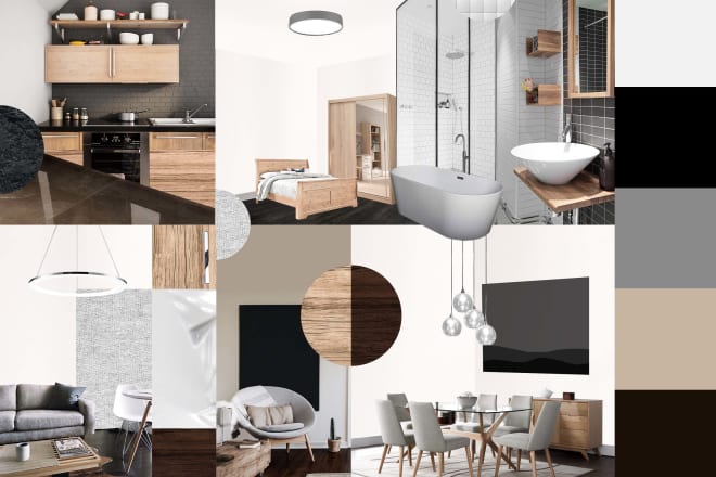 I will create an interior design mood board for your room