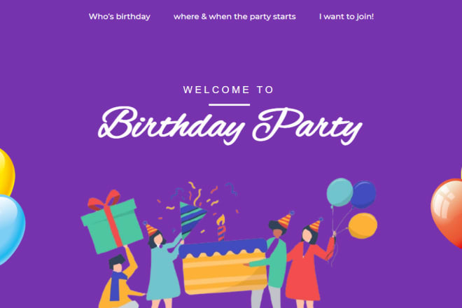 I will create an invitation landing page for all events