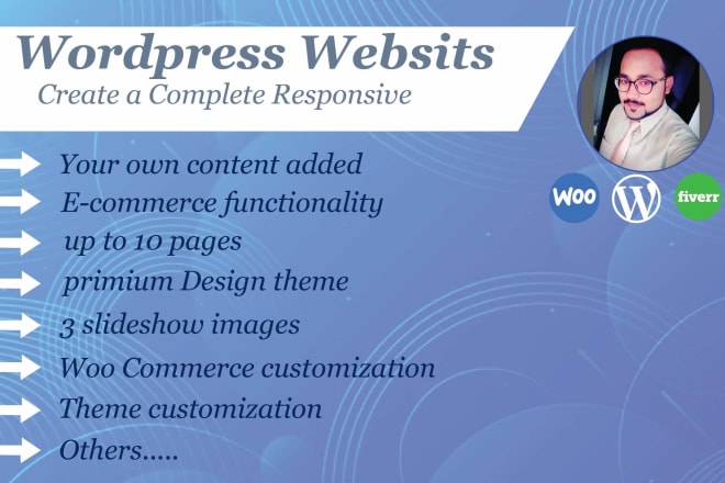I will create and design wordpress ecommerce responsive website