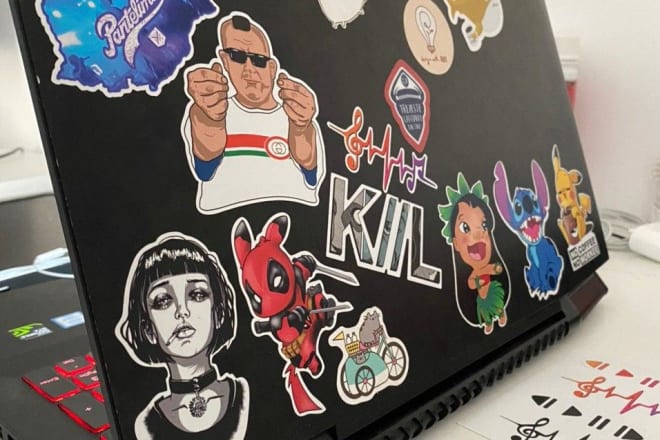 I will create custom sticker designs with cut lines ready for print