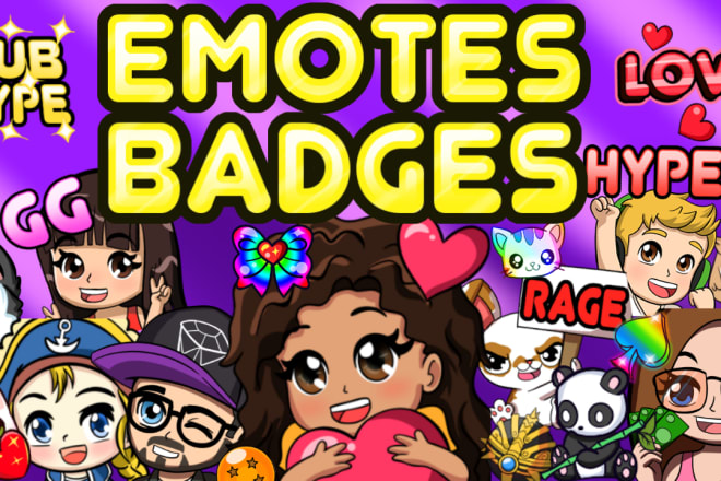 I will create custom twitch emotes and sub badges