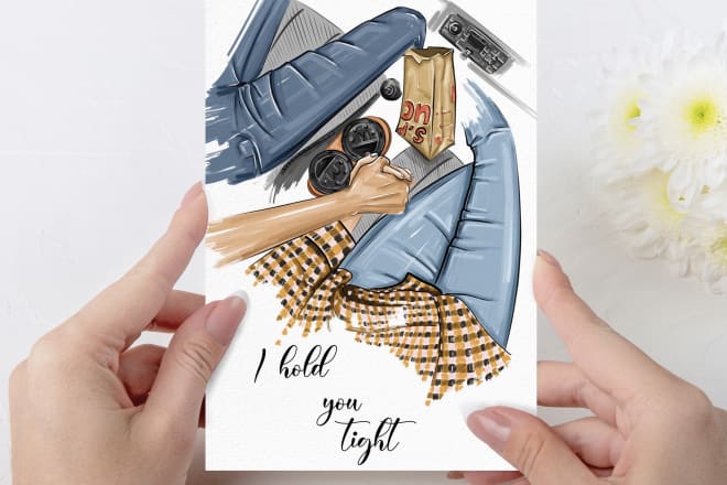 I will create cute greeting card, postcard