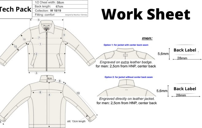 I will create fashion tech pack and fashion sketches