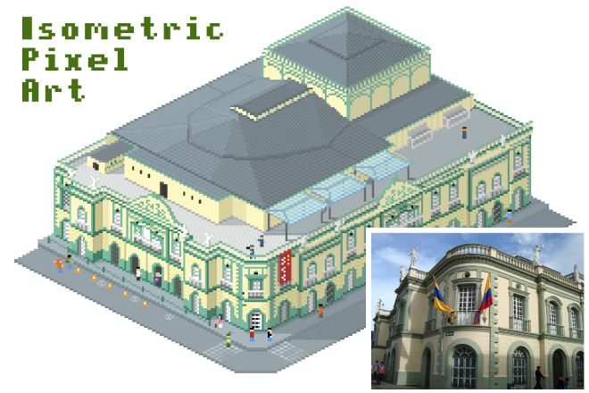 I will create isometric pixel art