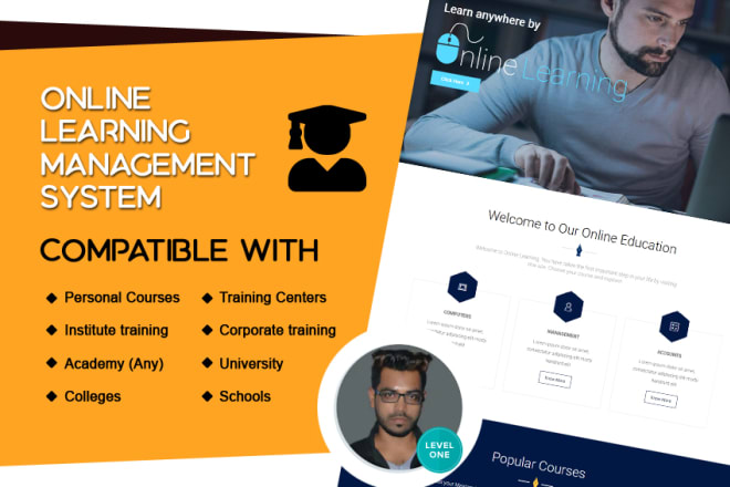 I will create online courses website with payment integration