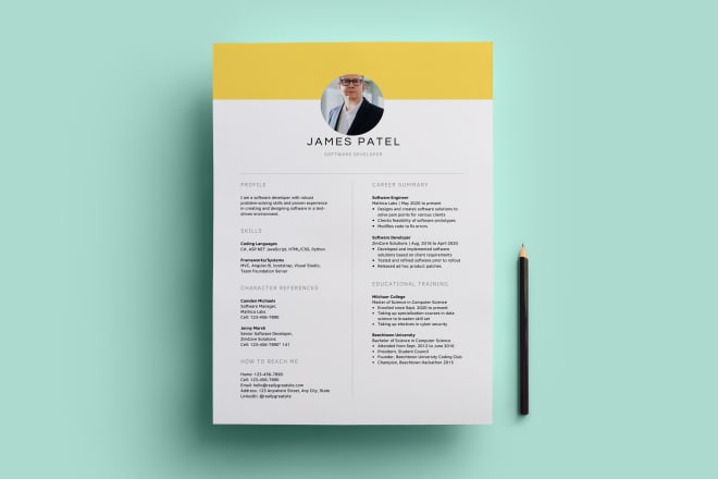 I will design a professional resume or CV for you