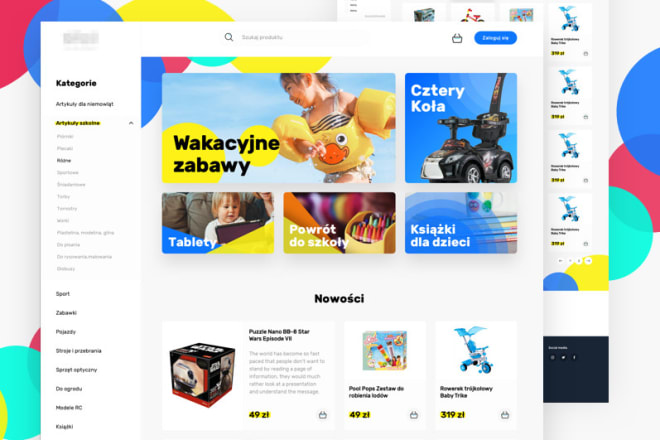 I will design an ecommerce website for your toy shop