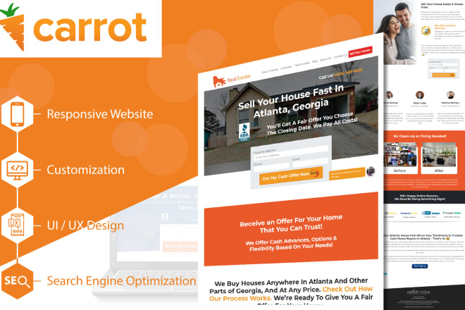 I will design and develop investor carrot real estate lead generation website