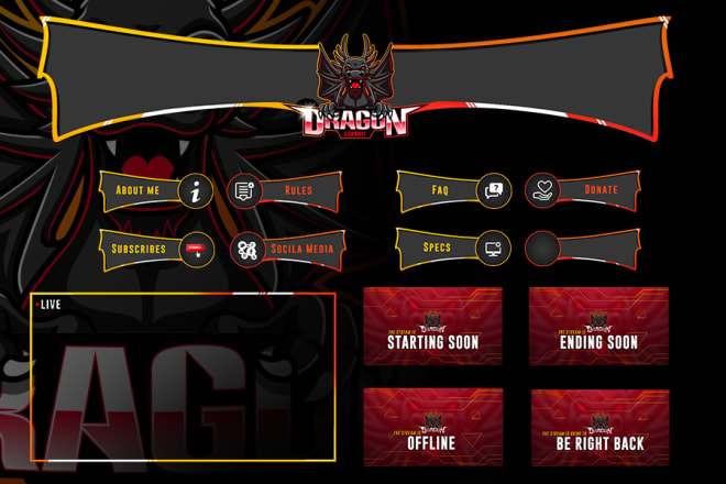 I will design animated twitch overlays, animated logo and panels