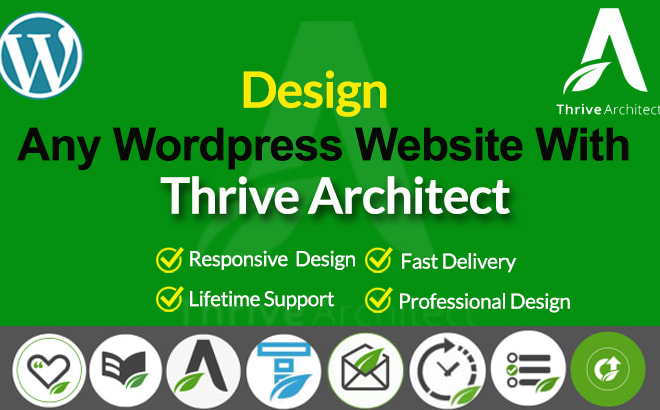 I will design any wordpress website with thrive architect