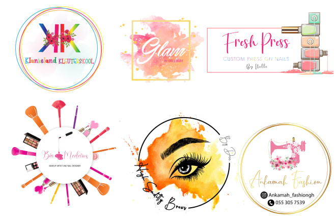 I will design attractive watercolor feminine logo for your business