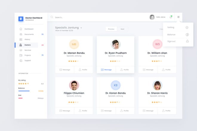 I will design creative dashboard UI