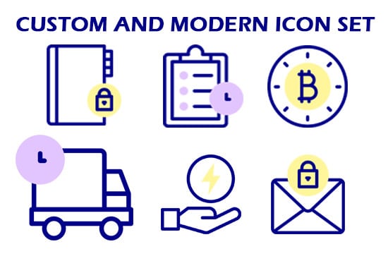 I will design custom and modern icon set