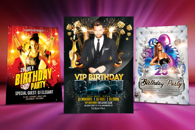 I will design eye catching birthday flyer