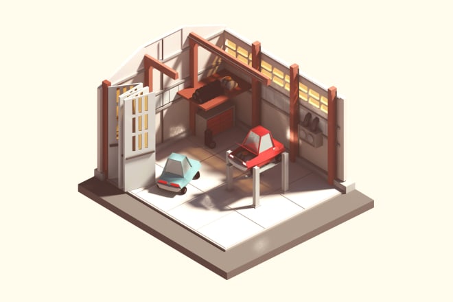 I will design high quality 3d isometric illustration