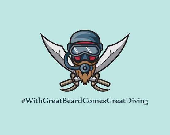 I will design hipster bearded skull diver logo in 1 day