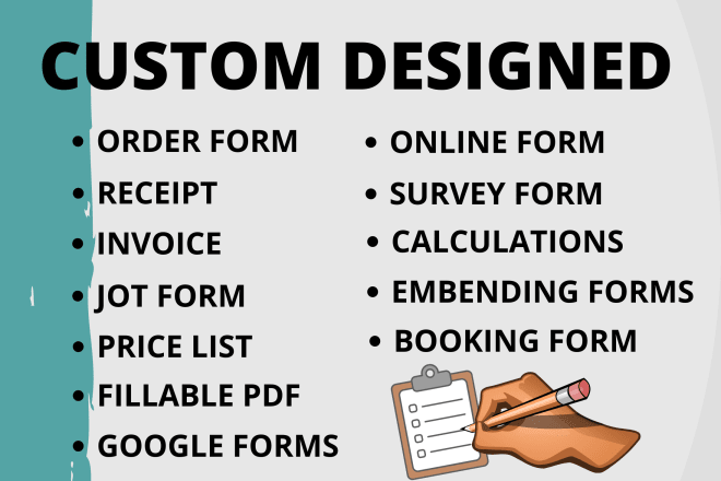 I will design modern eye catchy order form, jot form integration