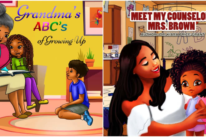 I will design or illustrate african american childrens book illustration or cover